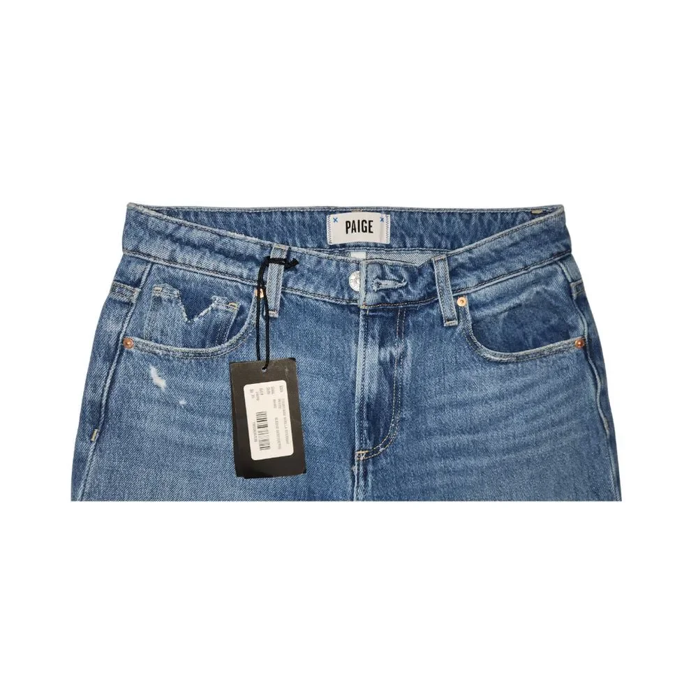Paige Women's Noella‎ Distressed Jeans Mid Rise Relaxed Straight Leg Size 25